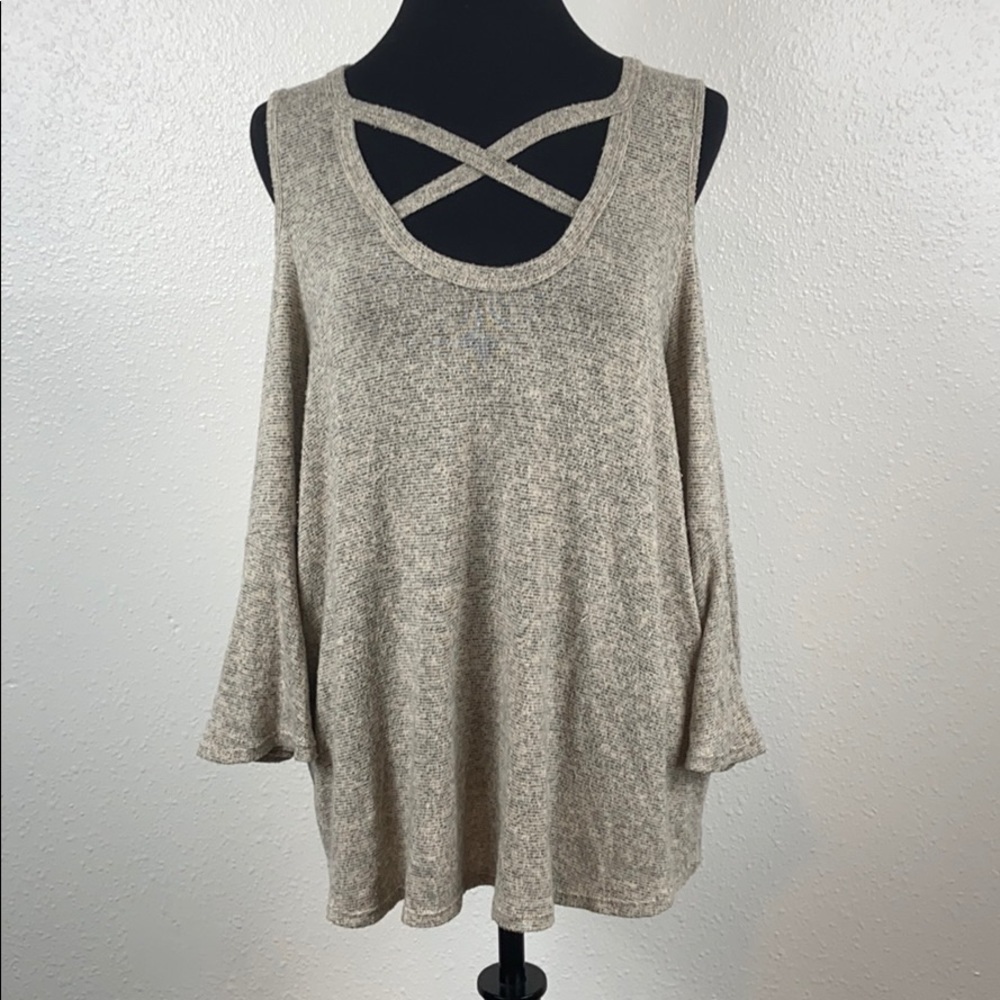 ❤️CAUTION TO THE WIND BOHO COLD SHOULDER TUNIC ~ L‎